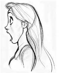 Start the hair line above. Side View Surprise Female Face Drawing Face Drawing Side Face Drawing