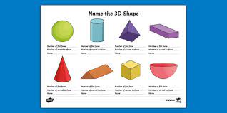 Worksheet for shapes for grade 3. Name The 3d Shape Year 3 Worksheet Teacher Made