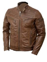 Brown Moto Style Genuine Leather Jacket Best Leather Jackets Mens Fashion Rugged Leather Jacket