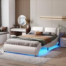 Upholstered Faux Leather Platform Bed