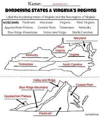 Virginia Bordering States Regions Worksheet By Live Teach Wander Virginia Studies Word Bank Virginia