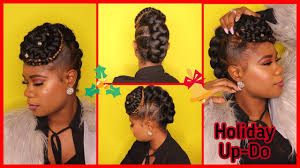 Holiday Hair Simple Braided Updo On Natural Hair Quick Hairstyle W Easy Braids Quick Hairstyles Holiday Hairstyles