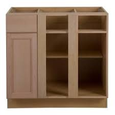 Easthaven Shaker Assembled 36x24 5x34 5 In Frameless Blind Base Corner Cabinet In Unfinished Beech Eh3635l Gb The Home Depot Corner Cabinet Veneer Panels Blinds