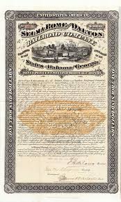Selma Rome Amp Dalton Railroad Alabama Amp Georgia Bond Uber 1000 Von 1870 Money Notes Retro Vector Stocks And Bonds