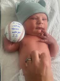 Had to make sure my nephew got his first baseball from me. Welcome JJ  Stewart.