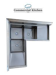 commercial 3 compartment stainless