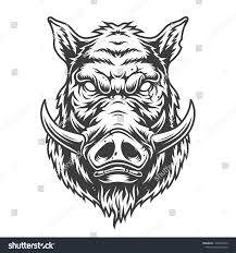 Black And White Pictures To Color Boar Head In Black And White Color Style Vector Illustrationblack White Boar Head Boars Head Black And White Colour Boar