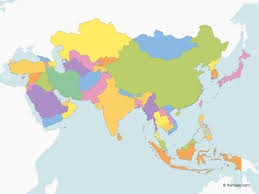 Map Of Asia With Multicolor Countries Free Vector Maps Asia Map Map Vector Vector Free