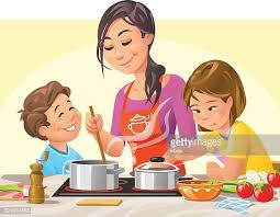 Download a free preview or high quality adobe illustrator ai, eps, pdf and high resolution jpeg versions. Mother And Two Children Cooking And Preparing A Meal In The Kitchen Cooking With Kids Mom Illustration Boy Illustration