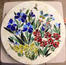 Maybe you would like to learn more about one of these? Mosaic Table Top Floral Motif Designer Glass Mosaics