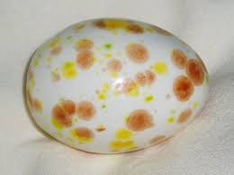 Small White Bird Eggs With Brown Spots Ceramic Egg White With Brown Yellow And Green Spots Easter Etsy Green Spot Ceramics Handmade