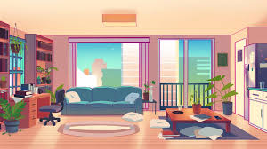 Living Room Background For The Chime Animation By Hjeojeo In 2020 Living Room Background Cartoon Background Anime Background