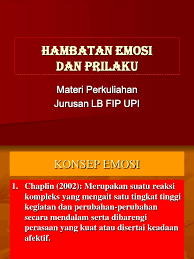 Tingkat emosi tingkat emosi menurut nana syaodih sukmadinata (2005) dibagi menjadi 3 tingkatan, antara lain : Hambatan Emosi Dan Perilaku