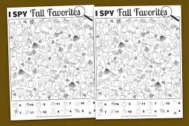 Quizzes about autumn with trivia on conkers, halloween and the oktoberfest. Free Printable I Spy Fall Favorites Thanksgiving Activity Mrs Merry