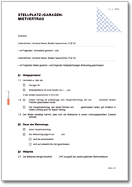 Den stellplatz eine einheit bilden, kann keine seite den vertrag isoliert kündigen. Garagenmietvertrag Ch Vertrag Download