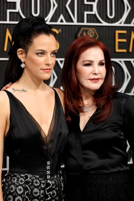 Riley Keough & Priscilla Presley Walk The Emmys Red Carpet