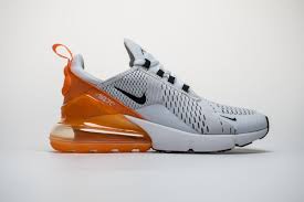 Nike Air Max 270 White Orange Black Shoes3 This Nike Air Max 270 Comes Dressed In A White Orange And Black Co Nike Air Max Black Color Combination Air Max 270