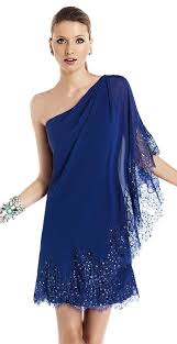 Pronovias 2014 Cocktail Collection Tailandia Style 49 114 Blue Cocktail Dress One Shoulder Cocktail Dress Evening Dresses