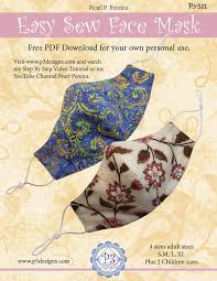 Pdf pattern for our florence face mask: P3 521 Easy Sew Face Mask Free Pdf Pattern