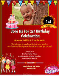 Think about the backdrop, but in simple terms. 1st Birthday Invitation Card With Photo