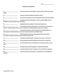 Biochemical Energy Production Quiz Or Worksheet For Biological Chemistry From Everything Science And Beyond On Teache Biological Chemistry Chemistry Worksheets