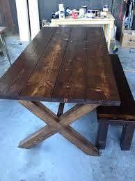 Hand Made Farmhouse Table With Cross X Legs Etsy Kitchen Table Legs Farmhouse Kitchen Tables Farmhouse Table
