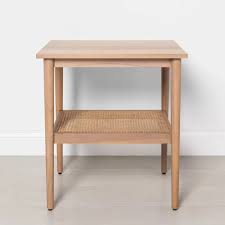 Wood Cane Accent Table Hearth Hand With Magnolia In 2020 Round Wood Coffee Table Side Table Wood Coffee Table Wood