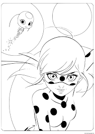 This time we want to cheer you up with miraculous ladybug coloring pages of marinette. Cute Miraculous Ladybug Tikki And Marinette Coloring Pages Printable