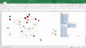 how to filter the bubble chart on excel map france