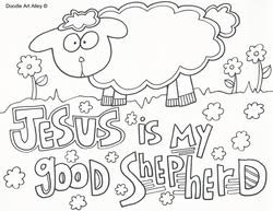 Similar design products to the lord is my shepherd. Good Shepherd Coloring Pages Religious Doodles