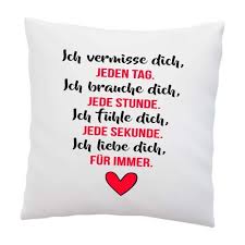 Liebeskissen Mit Spruch Ich Vermisse Dich Jeden Tag Deko