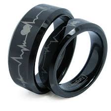 Black Wedding Rings For Men And Women Unique Black Wedding Rings Black Wedding Rings Mens Wedding Rings Tungsten Carbide Wedding Rings