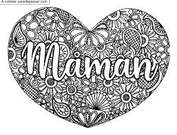 Coloriage gratuit d'un mandala simple avec des cœurs tout autour à imprimer et à colorier. Coloriage Mandala Coeur Maman Sans Depasser