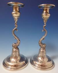 Pair Empire Sterling Silver 379 Weighted Candlestick Candle Holders Ebay Silver Candlesticks Candlesticks Silver
