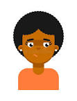 Smutny Wyraz Twarzy Czarny Dziewczyny Avatar Ilustracja Wektor ...