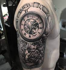 Bit Different W The Watch Inside The Clock Bri Watch Tattoos Arm Tattoo Tattoo Designs Men