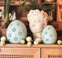 Floral Cutout LED Light Up Easter Eggs, Set of Two