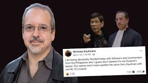 US horror author Nicholas Kaufmann begs Filipinos: 'I'm not Duterte's ICC  lawyer, please stop messaging me'