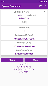 Online calculators and formulas for a surface area and other geometry problems. Sphere Calculator For Android Apk Download