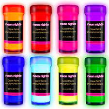 Not sure which one to buy? Amazon Com Neon Nights Glow In The Dark Paint 8 Pack 0 7 Fl Oz 20ml Neon Acrylic Paint Colors For Indoor And Outdoor Use On Canvas Wood Metal And Plastic Painting