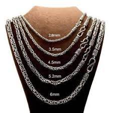 Sterling Silver Handmade Byzantine Chain Necklace Solid Silver Bali Byzantine Mens Necklace 3 50 4 50 Mm Byzantine Chain Mens Chain Gift In 2021 Handmade Silver Chains For Men Silver Man
