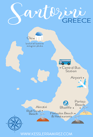 Map of santorini area hotels: Travel Guide To Santorini Greece Kessler Ramirez Art Travel