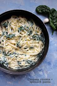 Creamy Ricotta And Spinach Pasta Spinach Pasta Recipes Vegetarian Recipes Healthy Spinach Ricotta Pasta