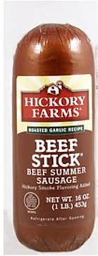 Summer sausage was a german innovation that was so named because it could be kept through the winter and spring into the summer months, even before refrigeration. Hickory Farms Roasted Garlic Recipe Beef Summer Sausage 16 Oz Nutrition Information Innit