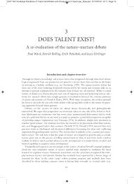 Pdf Does Talent Exist A Re Evaluation Of The Nature Nurture Debate