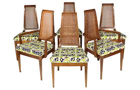 Barrier slip covered dining chair. 2 B Modern 1960s Caned Back Dining Room Chairs S 6 One Kings Lane