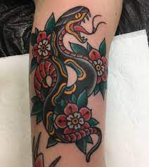 5.0 (41 ratings) write a review. Traditional Style Snake By Elliot Josef Guy Higgins Co Eastbourne Uk Tattoos