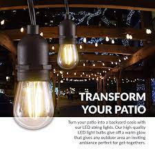 Led String Lights With Weatherproof Technology Dimmable With Wireless Remote Control 48ft And 16 15 1 Free Led Light Bulbs Included Newhouse Lighting
