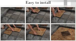 Ez Floor 12 X 12 Teak Wood Snap In Deck Tiles In Oiled Interlocking Flooring Wood Oil Finish Teak Wood