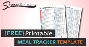 There is the calorie chart in pdf form and one as a we link. Free Printable Weekly Meal Tracker Pdf Template 2021 Diet Log Strength Essence